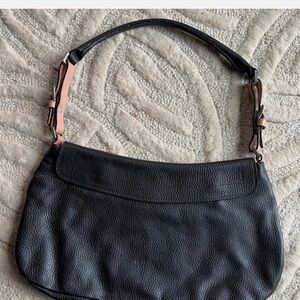 ClaudiaGENUINE LEATHER HANDBAG SHOULDER BAG Black ADJUSTABLE STRAP made in Italy